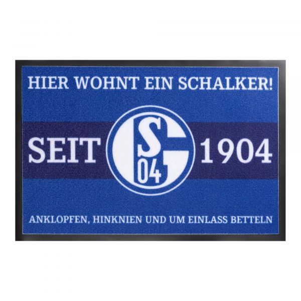 FC Schalke 04 Fussmatte 'Hier wohnt ein Schalker'
