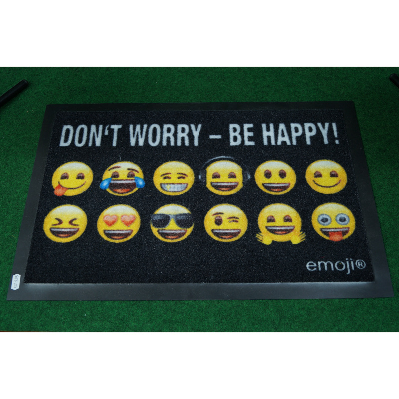 Fussmatte Emoji "Don`t worry - Be happy!"