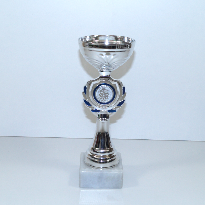 Vario Pokal silber-blau 20cm