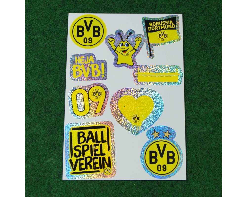 Borussia Dortmund Aufkleberkarte Glitzer