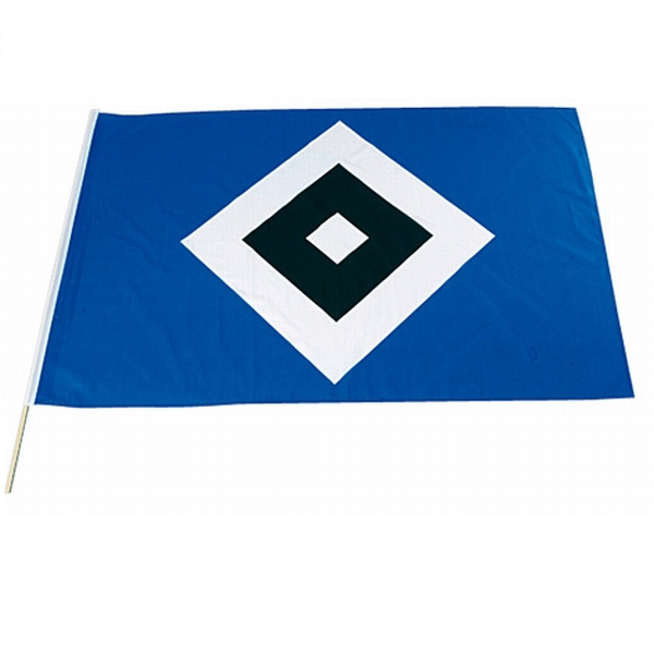 Hamburger SV Fahne Raute mit Stock
