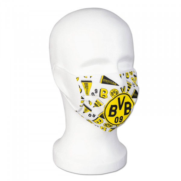 Borussia Dortmund Mundschutz Maske Design weiss