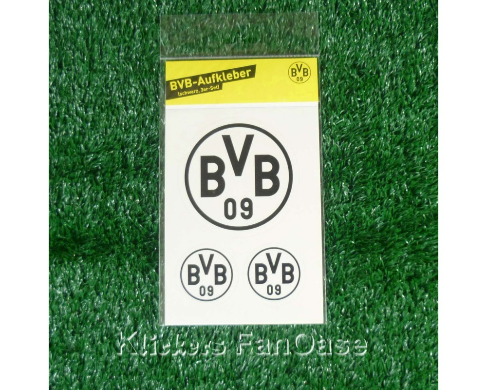 Borussia Dortmund Aufkleber schwarz 3er Set Logo