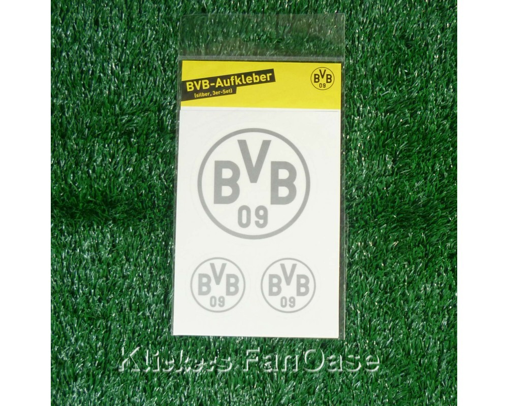 Borussia Dortmund Aufkleber silber 3er Set Logo