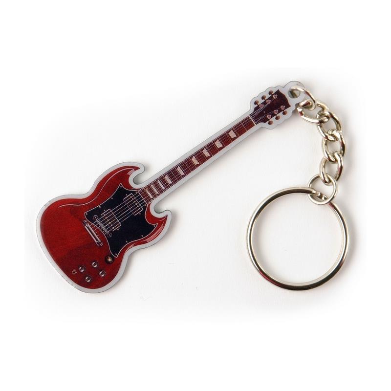 Schlüsselanhänger Gitarre rot