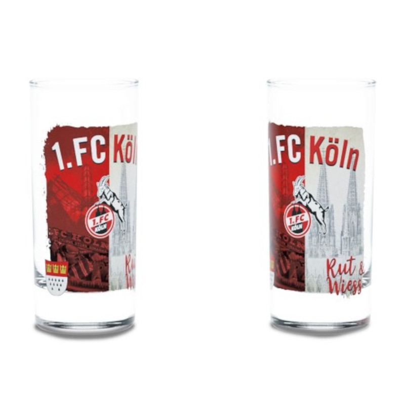 1. FC Köln Trinkglas Rut & Wiess 2er Set