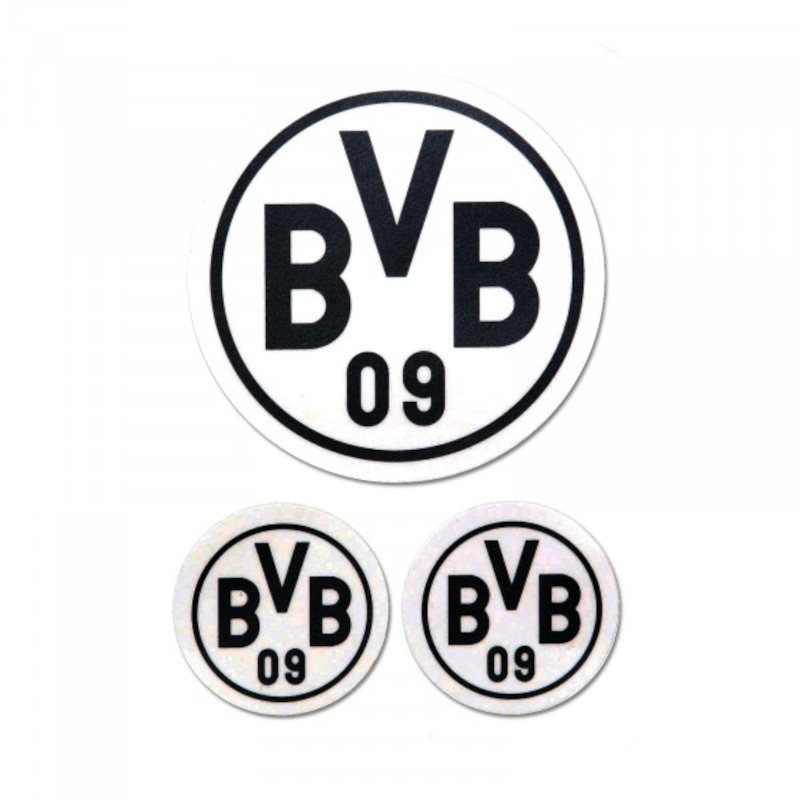 Borussia Dortmund Aufkleber schwarz 3er Set Logo